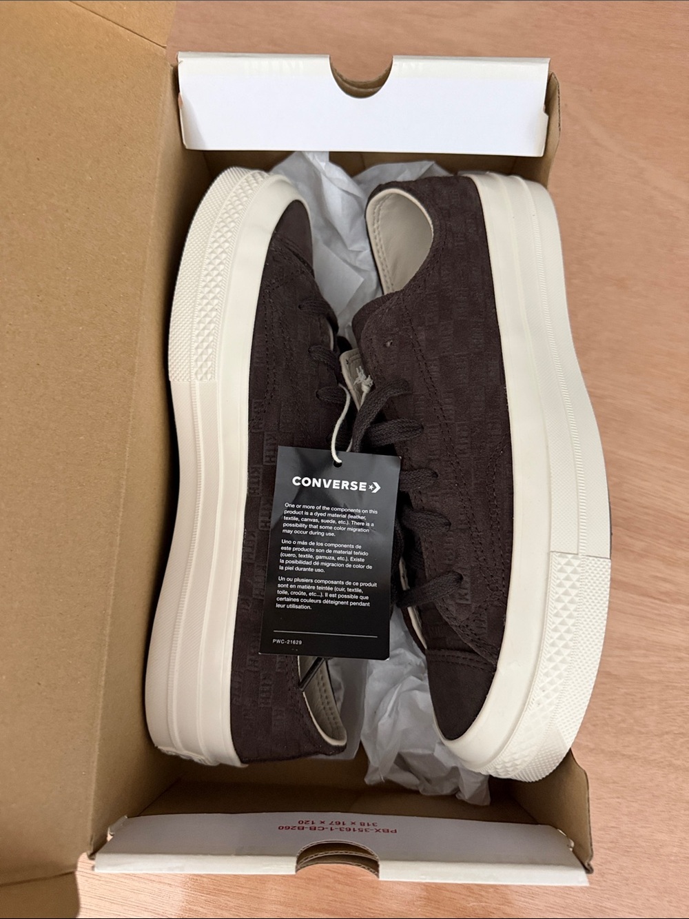 Converse x Kith Men’s Dark Brown Suede Low-Top Sneakers with Off-White Platform